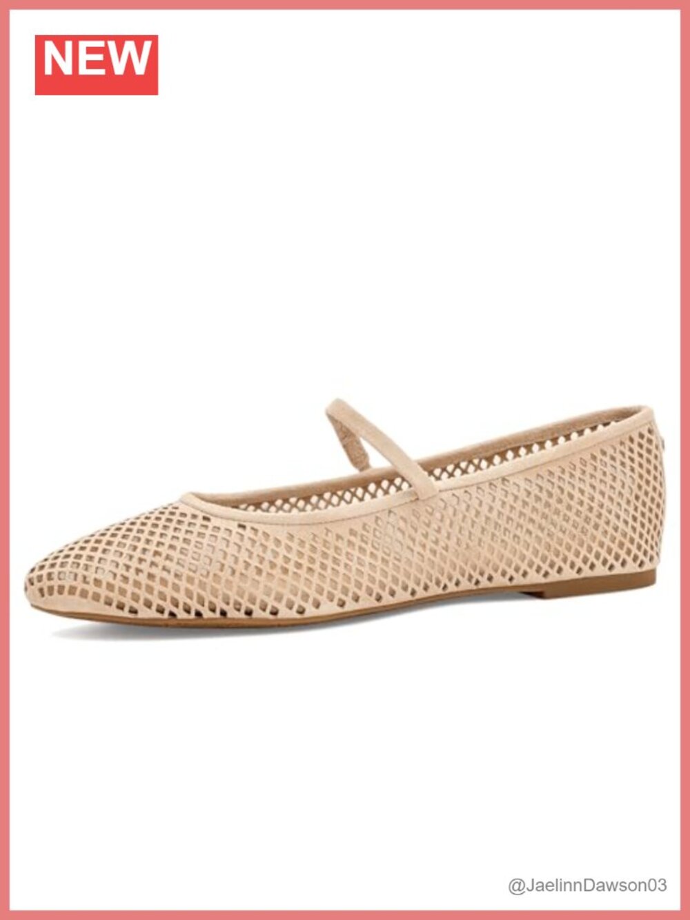 Perforated Suede Mary Jane Flats, Slip-On Round Toe